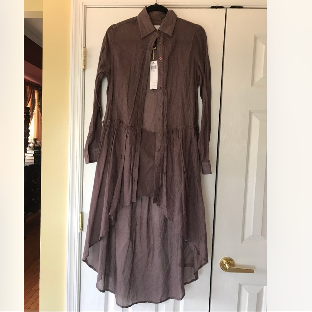 BCBG GENERATION NWT 100%COTTON FLOWY HI LOW DRESS SHIRT or TUNIC SHIRT